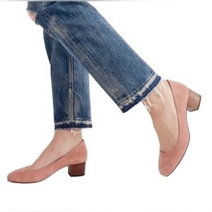 Madewell Ella Pink Suede Block Heels